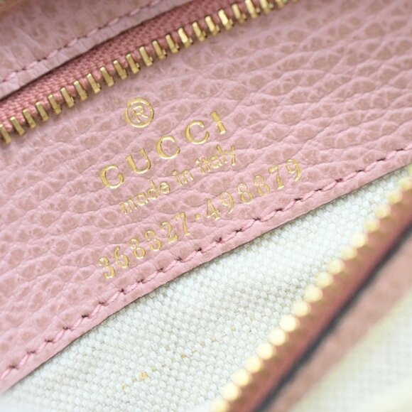 GUCCI Logo Swing Mini 2Way Shoulder Hand Bag Leather Pink GHW Italy 16KA851 - Picture 12 of 13
